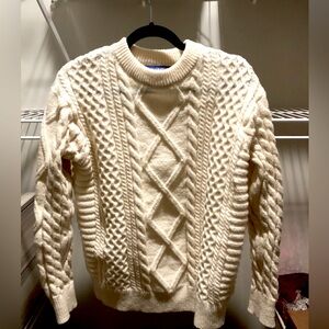 Aelfric Eden White Cream Colored Knitted Pattern Sweater